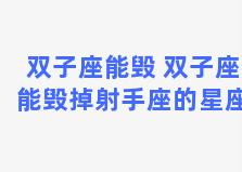 双子座能毁 双子座能毁掉射手座的星座